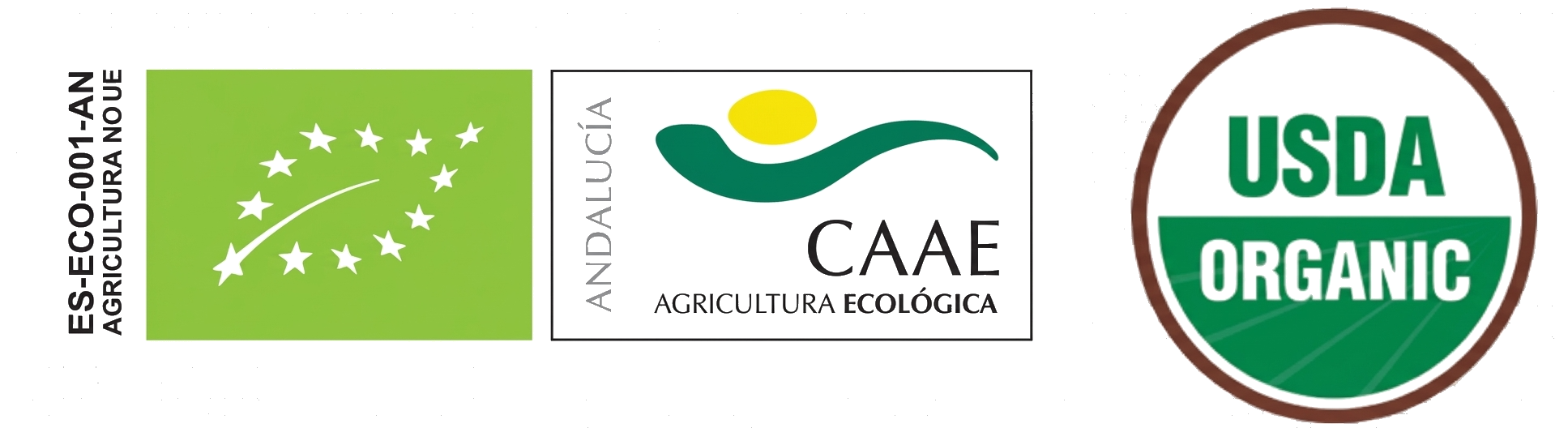 EU Organic · CAAE Agricultura Ecológica · USDA Organic